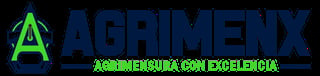 Agrimenx logo featuring a green stylized triangle with agricultural tools and the text Agrimensura Con Excelencia