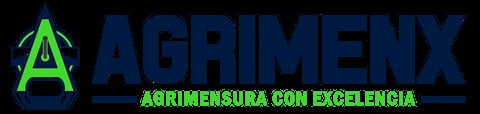 Agrimenx logo with green letter A symbol and blue text, tagline Agrimensura con Excelencia